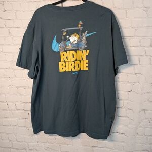 Nike Blue Short Sleeve Tee with Crew Neck Riding Birdie
